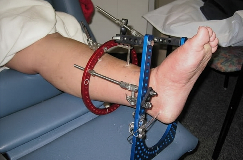 X-ray image of bent knee